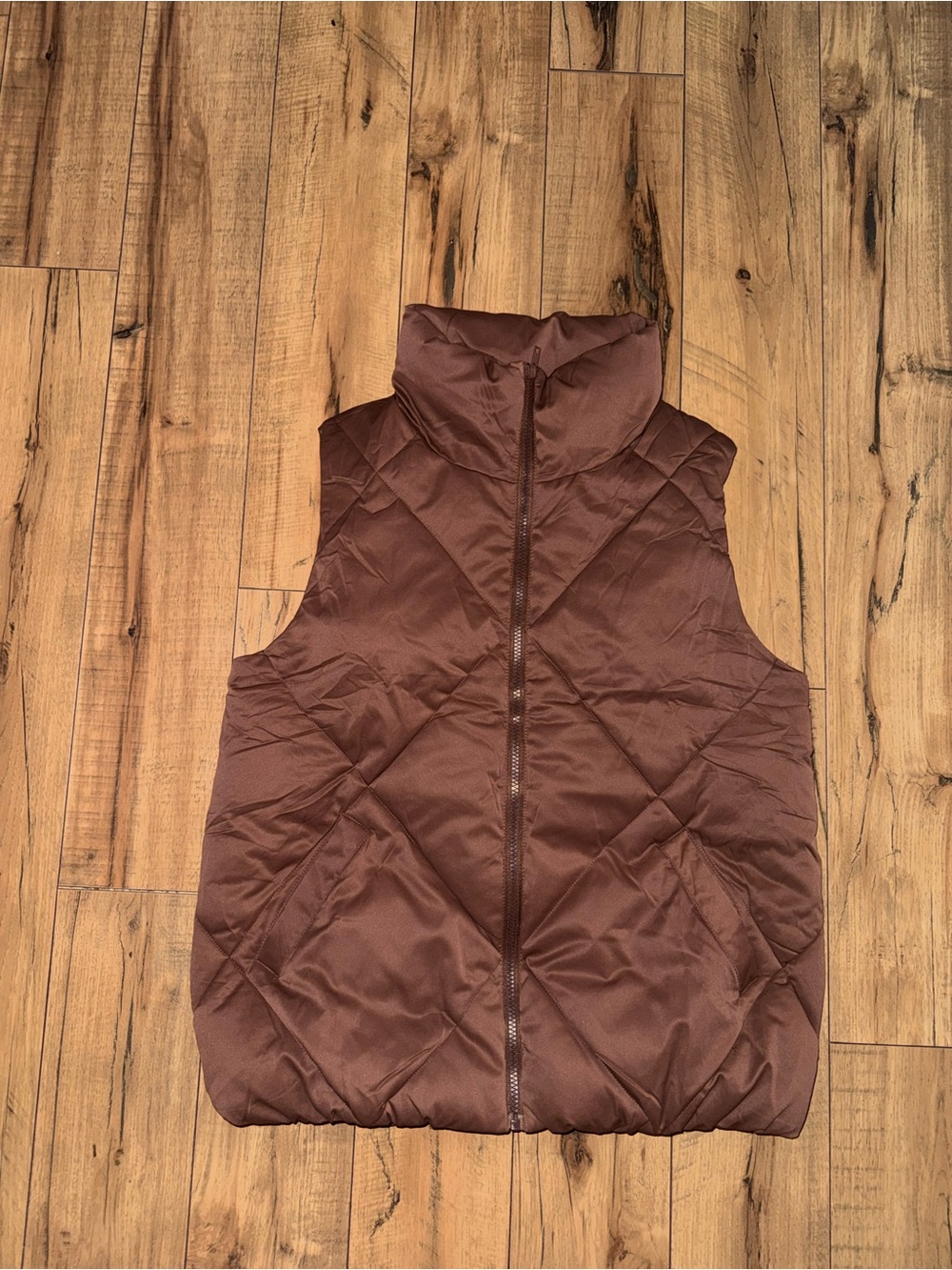Brown puffer vest